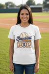 Baseball Mom Passion Player Silhouette Design T-Shirt WHITE - 6004 - FRONT