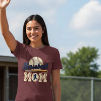 Baseball Mom Passion Player Silhouette Design T-Shirt MAROON- 6004 - FRONT