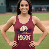 Baseball Mom Passion Player Silhouette Design Tank Top  Scarlet - N1533 - FRONT