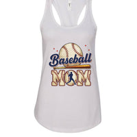 Baseball Mom Passion Player Silhouette Design Tank Top White - N1533 - FRONT