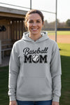 Baseball Mom Script Design with Ball Graphic – Game Day Spirit Style Hoodie SPORT GREY - FRONT