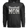 Baseball Mom Supporter Vintage Hoodie with Silhouette Athletic Design BLACK - FRONT