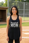 Baseball Mom Supporter Vintage Tank Top with Silhouette Athletic Design Black - FRONT