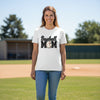 Baseball Mom T-Shirt with Heart Ball – Game Day Spirit Style WHITE - 6004 - FRONT