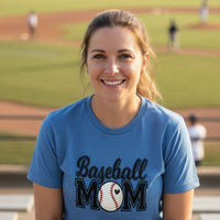 Baseball Mom T-Shirt with Heart Ball – Game Day Spirit Style HTHR TRUE ROYAL - 6004 - FRONT