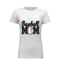 Baseball Mom T-Shirt with Heart Ball – Game Day Spirit Style WHITE - 6004 - FRONT