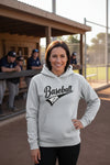 Baseball Mom Vibes – Stylish Sports Parent Pride Statement Hoodie SPORT GREY - FRONT