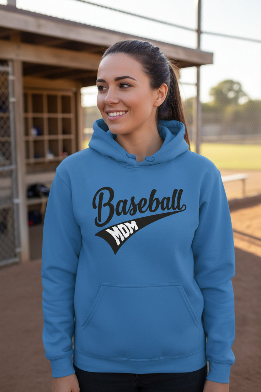 Baseball Mom Vibes – Stylish Sports Parent Pride Statement Hoodie Royal - FRONT