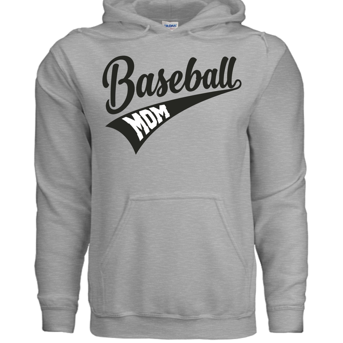 Baseball Mom Vibes – Stylish Sports Parent Pride Statement Hoodie SPORT GREY - FRONT