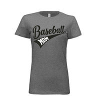 Baseball Mom Vibes – Stylish Sports Parent Pride Statement T-Shirt DEEP HEATHER - FRONT