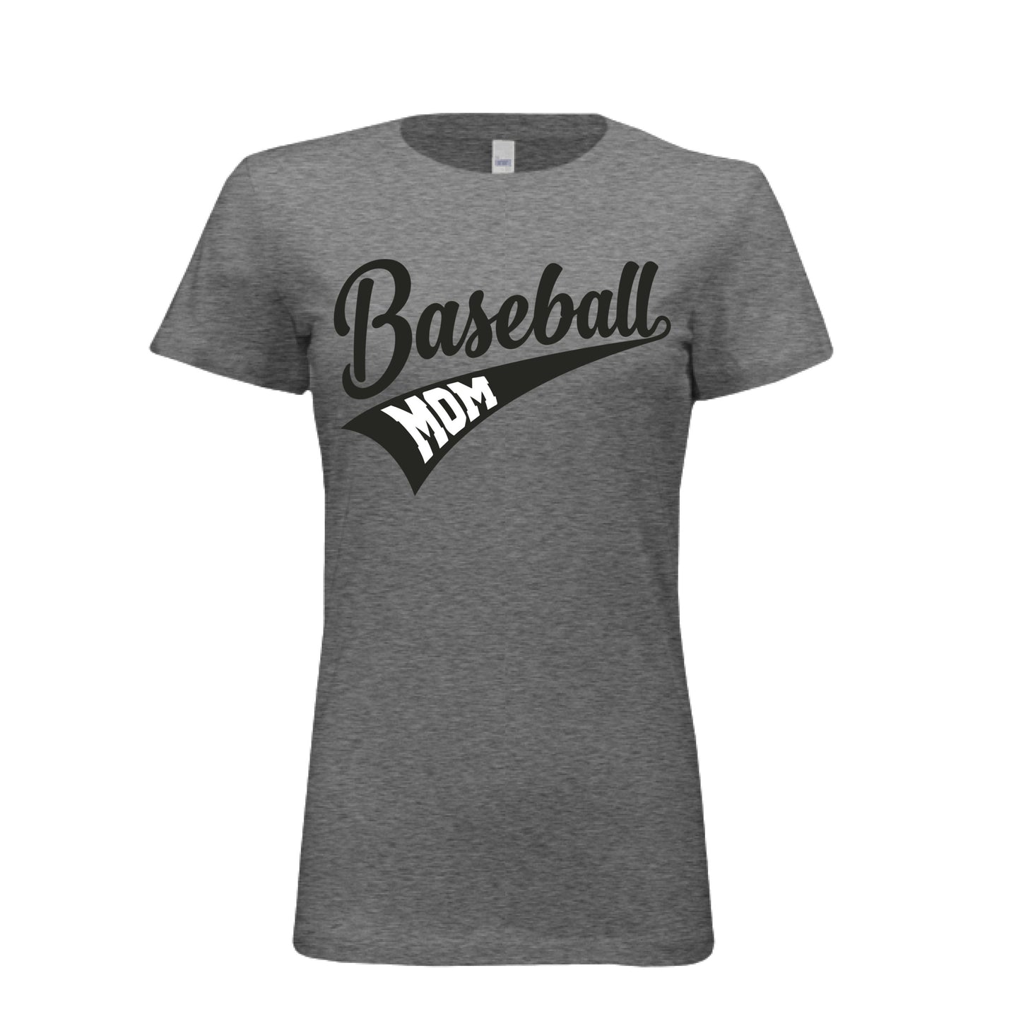 Baseball Mom Vibes – Stylish Sports Parent Pride Statement T-Shirt DEEP HEATHER - FRONT