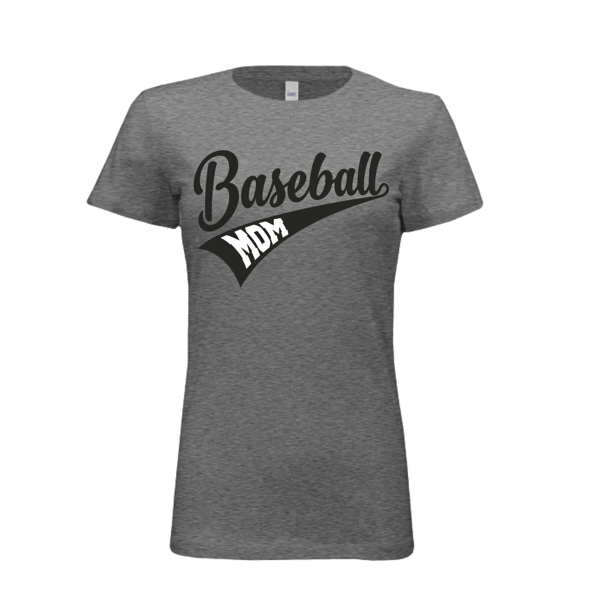 Baseball Mom Vibes – Stylish Sports Parent Pride Statement T-Shirt DEEP HEATHER - FRONT