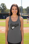 Baseball Mom Vibes – Stylish Sports Parent Pride Statement Tank Top Dark Gray - FRONT