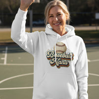 Baseball Nana Groovy Retro Sports Family Fan Hoodie WHITE - SF500 - FRONT
