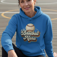 Baseball Nana Groovy Retro Sports Family Fan Hoodie Royal - SF500 - FRONT