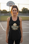 Baseball Nana Groovy Retro Sports Family Fan Tank Top Black - N1533 - FRONT