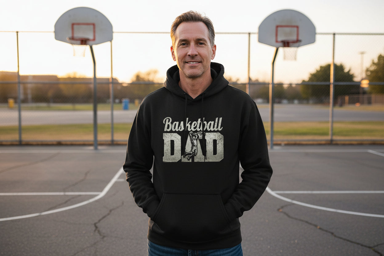 Basketball Dad Athlete Pride – Proud Basketball Father Sports Hoodie BLACK - FRONT