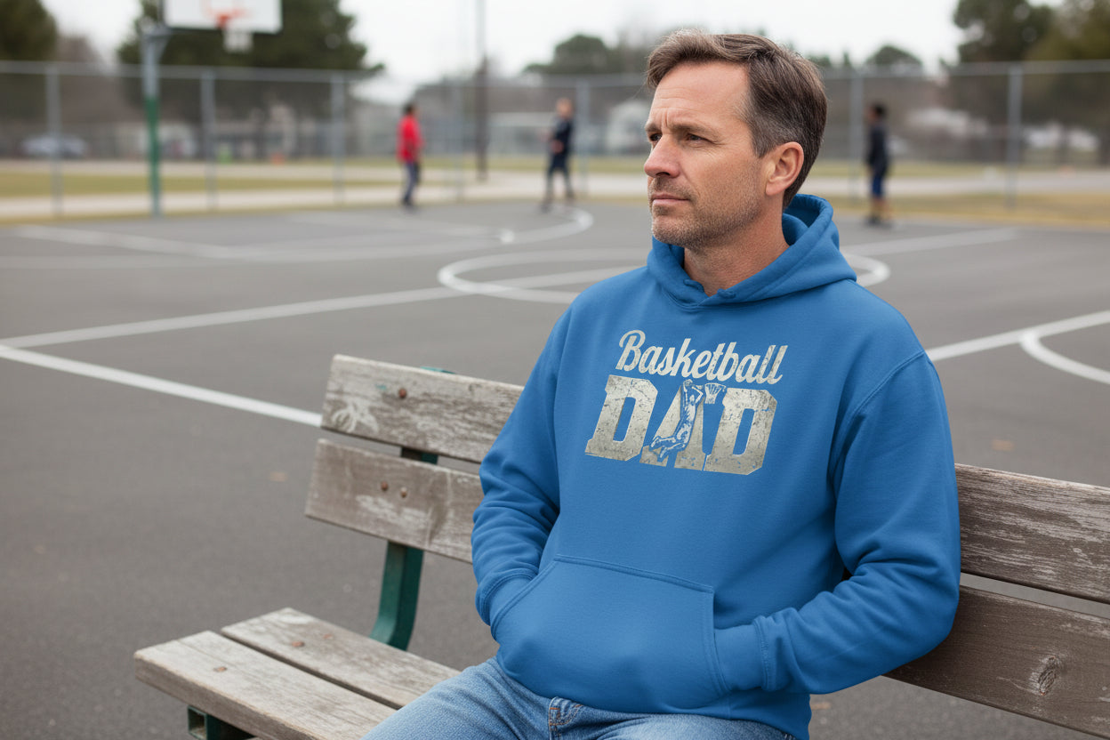 Basketball Dad Athlete Pride – Proud Basketball Father Sports Hoodie Royal - FRONT