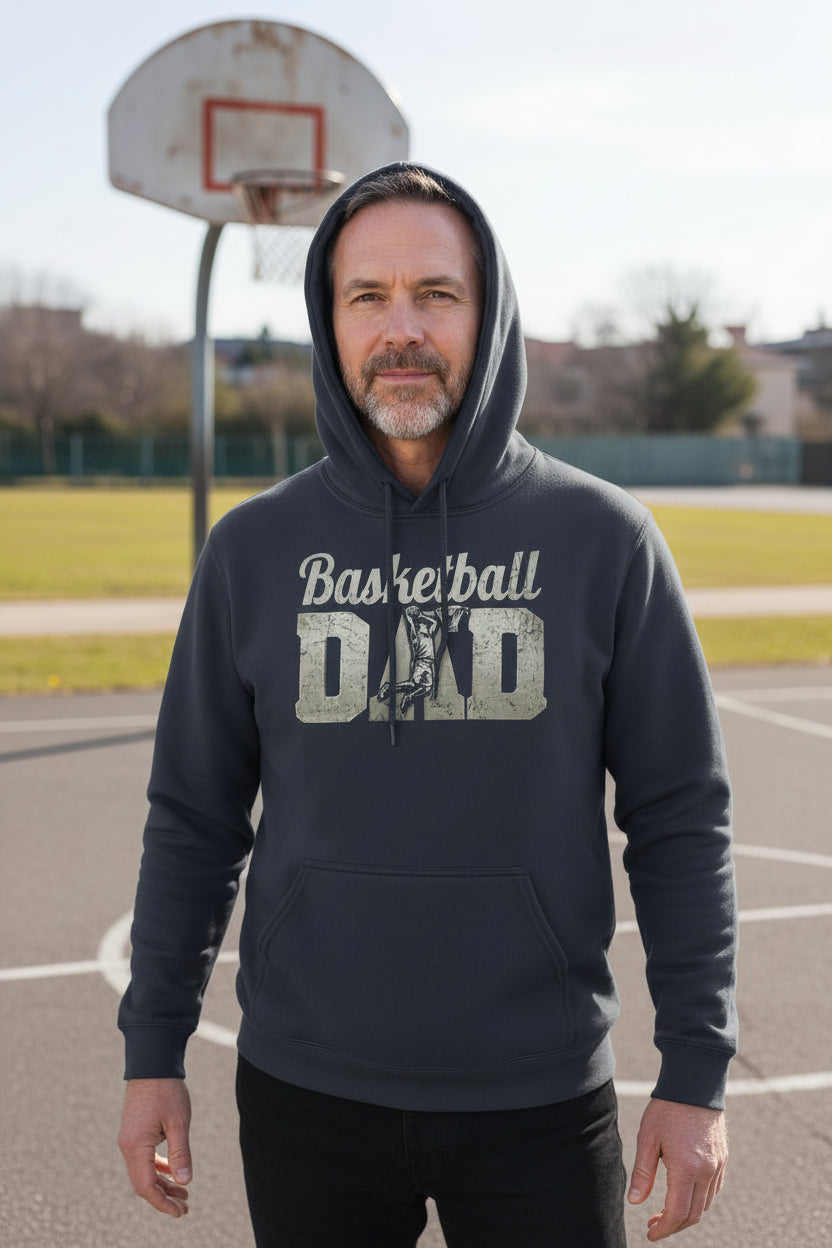 Basketball Dad Athlete Pride – Proud Basketball Father Sports Hoodie NAVY - FRONT