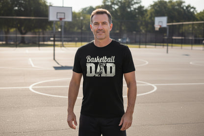Basketball Dad Athlete Pride – Proud Basketball Father Sports T-Shirt BLACK - FRONT