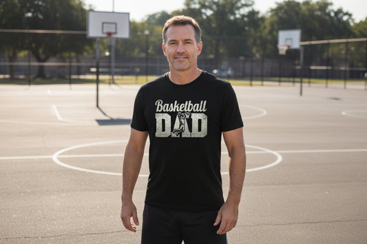 Basketball Dad Athlete Pride – Proud Basketball Father Sports T-Shirt BLACK - FRONT