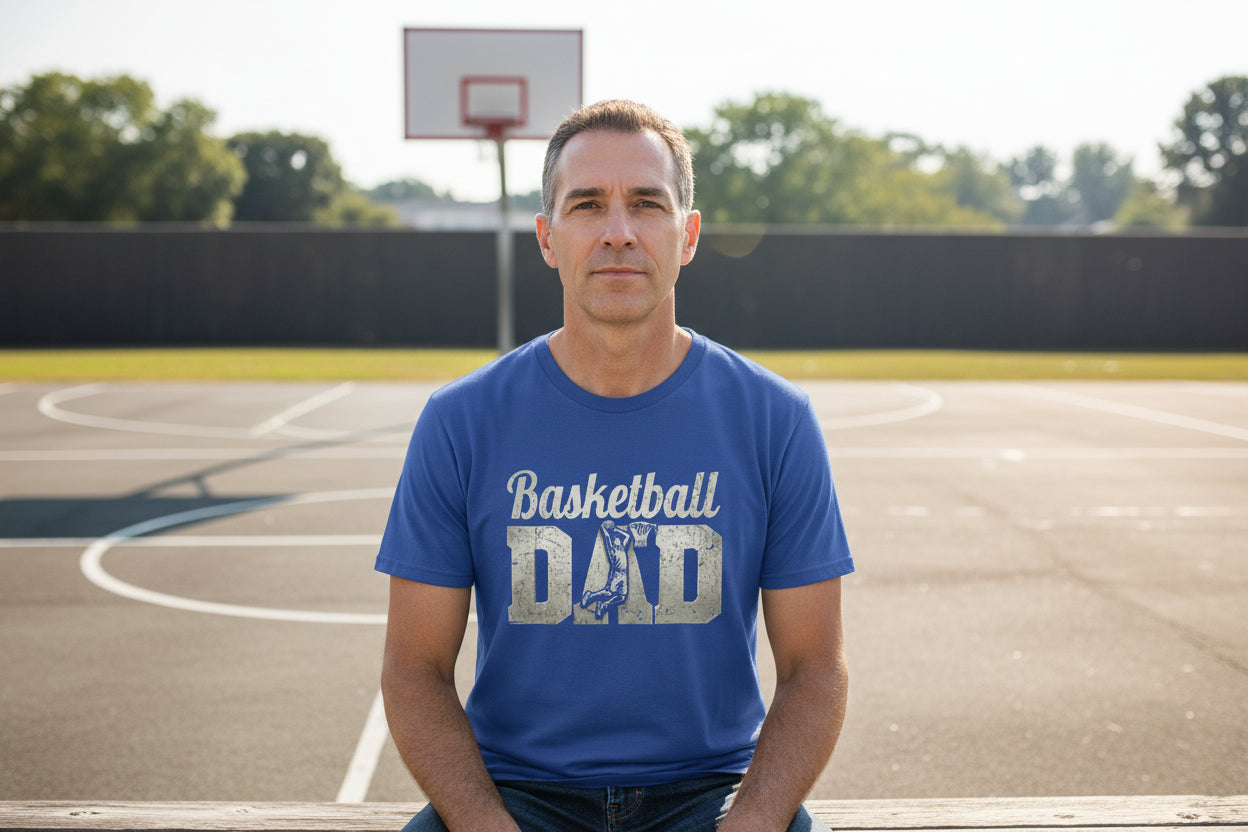 Basketball Dad Athlete Pride – Proud Basketball Father Sports T-Shirt ROYAL - FRONT
