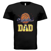 Basketball Dad T-Shirt with Classic Ball Sports Fan Design BLACK - 3600 - FRONT