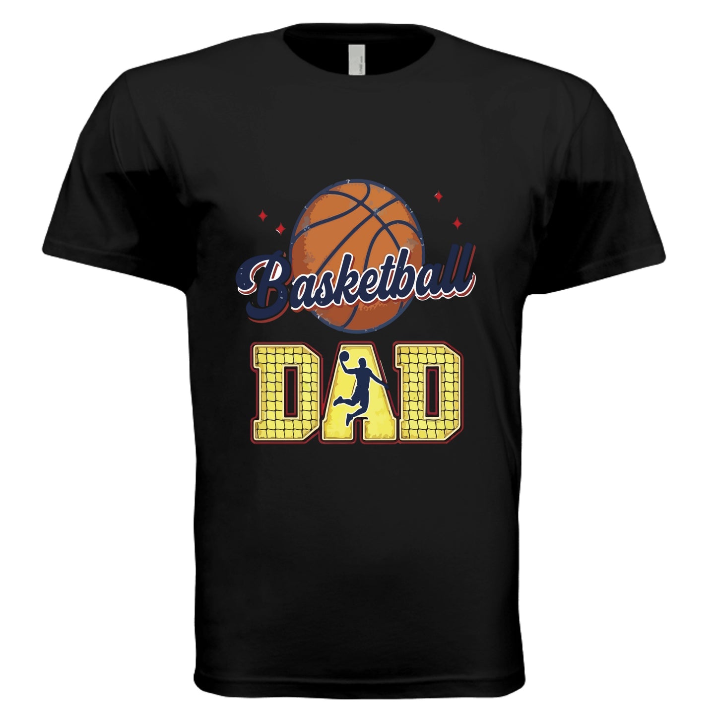 Basketball Dad T-Shirt with Classic Ball Sports Fan Design BLACK - 3600 - FRONT