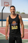 Basketball Dad Tank Top with Classic Ball Sports Fan Design BLACK - 3480 - FRONT