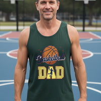 Basketball Dad Tank Top with Classic Ball Sports Fan Design Forest - 3480 - FRONT