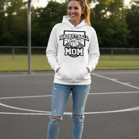 Basketball Mom Graphic Top – Court Side Sports Mom Hoodie WHITE - FRONT