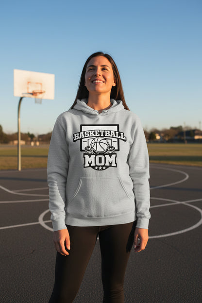 Basketball Mom Graphic Top – Court Side Sports Mom Hoodie
