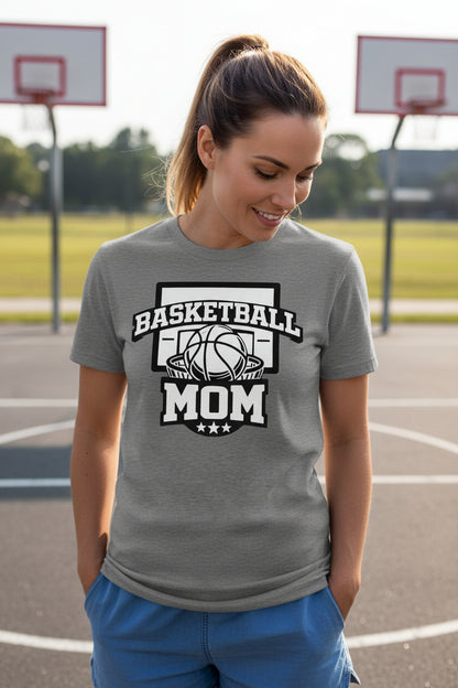 Basketball Mom Graphic Top – Court Side Sports Mom Shirt
 DEEP HEATHER - FRONT