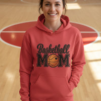 Basketball Mom Hoodie with Heart Ball – Game Day Spirit Style RED - SF500 - FRONT
