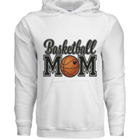 Basketball Mom Hoodie with Heart Ball – Game Day Spirit Style WHITE - SF500 - FRONT