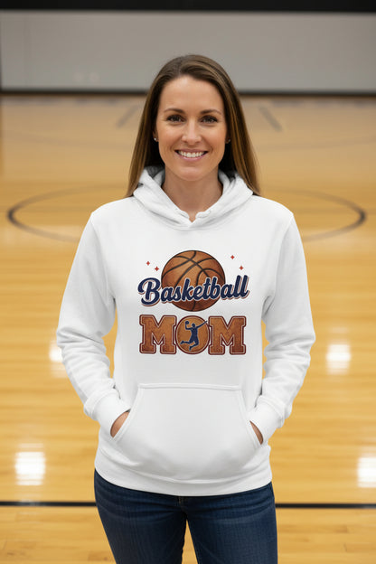 Basketball Mom Passion Player Silhouette Design Hoodie WHITE - SF500 - FRONT