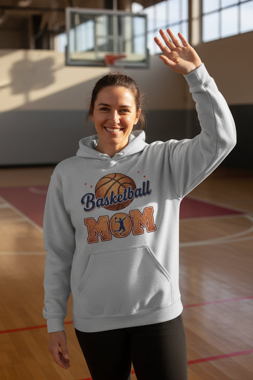 Basketball Mom Passion Player Silhouette Design Hoodie SPORT GREY - SF500 - FRONT