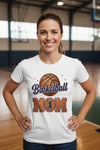 Basketball Mom Passion Player Silhouette Design T-Shirt WHITE - 6004 - FRONT