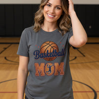 Basketball Mom Passion Player Silhouette Design T-Shirt DRK GREY HEATHER - 6004 - FRONT