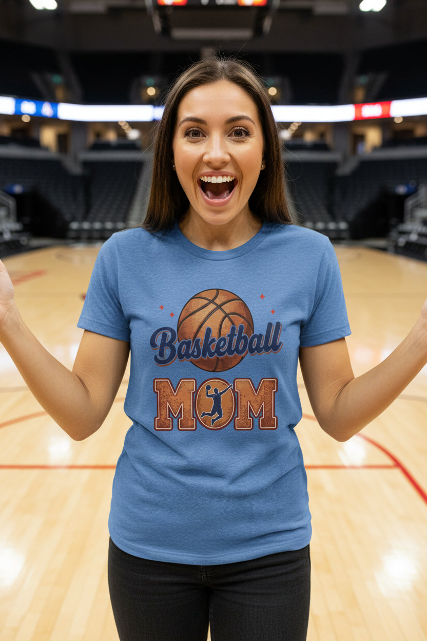 Basketball Mom Passion Player Silhouette Design T-Shirt HTHR TRUE ROYAL - 6004 - FRONT