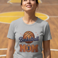 Basketball Mom Passion Player Silhouette Design T-Shirt ATHLETIC HEATHER - 6004 - FRONT