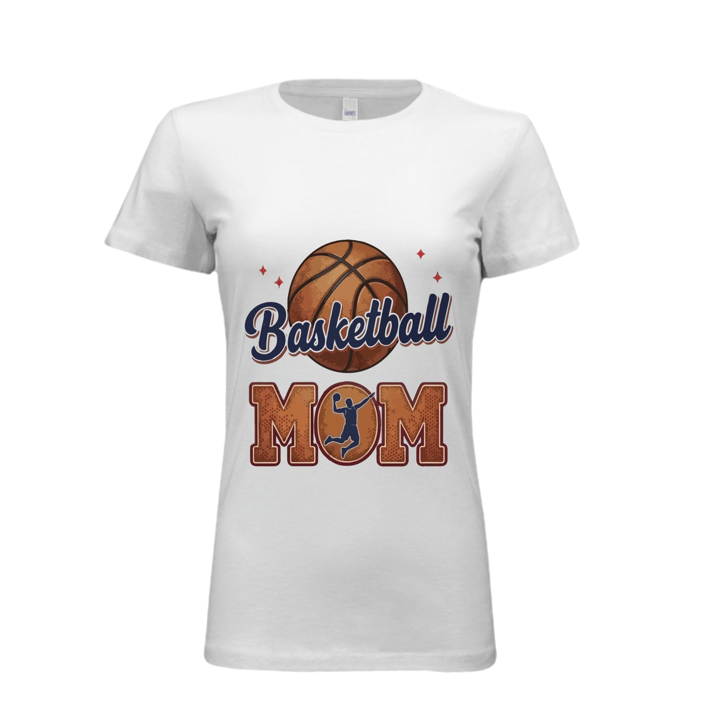 Basketball Mom Passion Player Silhouette Design T-Shirt WHITE - 6004 - FRONT