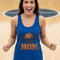 Basketball Mom Passion Player Silhouette Design Tank Top Royal - N1533 - FRONT