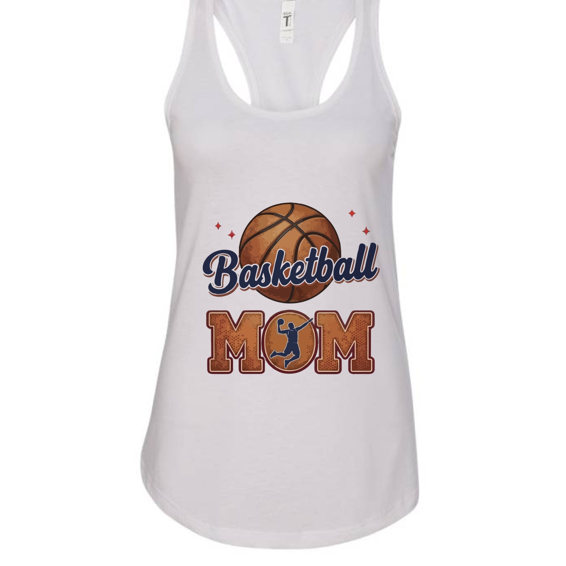 Basketball Mom Passion Player Silhouette Design Tank Top White - N1533 - FRONT