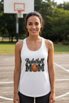 Basketball Mom Tank Top with Heart Ball – Game Day Spirit Style White - N1533 - FRONT