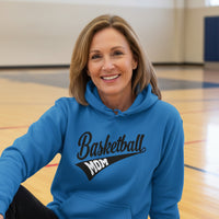 Basketball Mom Vibes – Stylish Sports Parent Pride Statement Hoodie Royal - FRONT