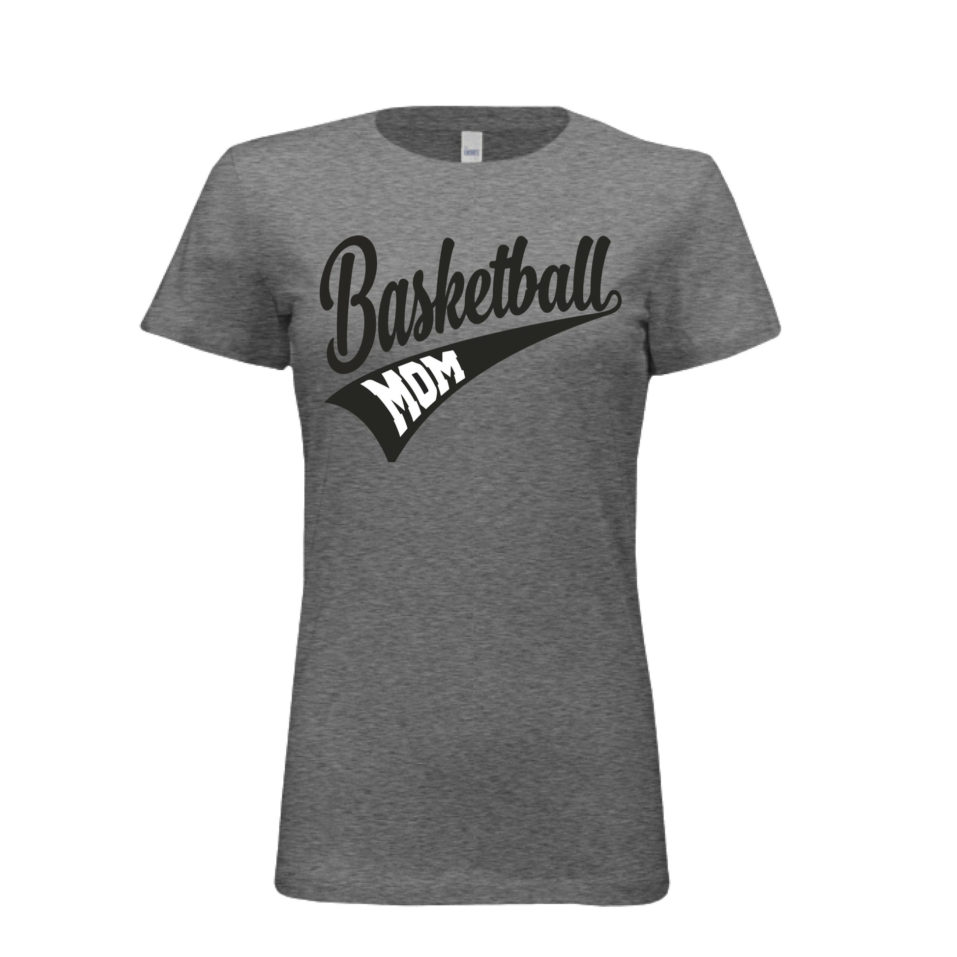 Basketball Mom Vibes – Stylish Sports Parent Pride Statement T-Shirt DEEP HEATHER - FRONT