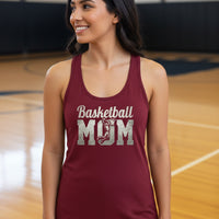 Basketball Mom Vintage Dunk Design – Proud Sports Mom Game Day Spirit Tank Top Scarlet - FRONT