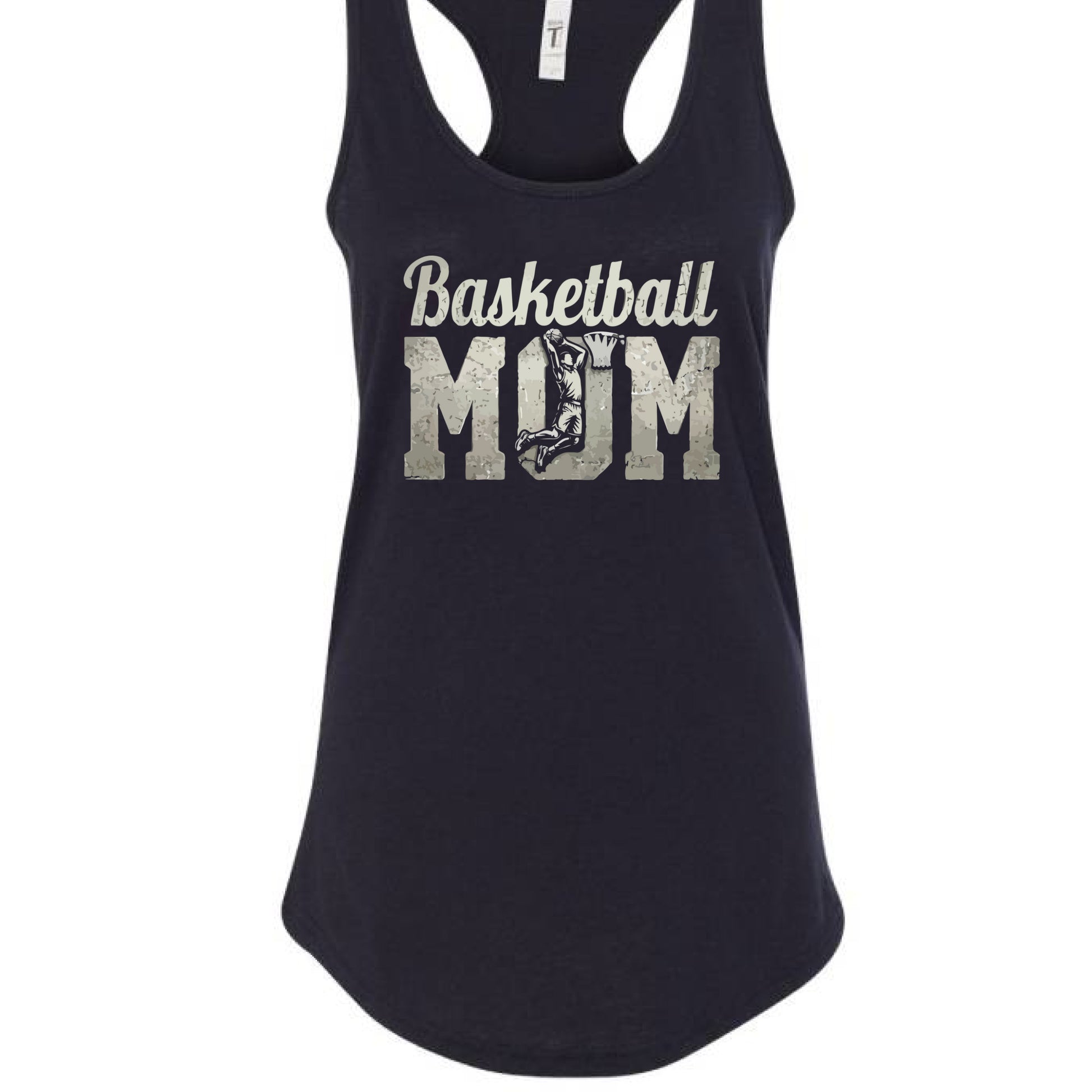 Basketball Mom Vintage Dunk Design – Proud Sports Mom Game Day Spirit Tank Top BLACK-FRONT