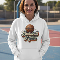 Basketball Nana Groovy Retro Sports Family Fan Hoodie WHITE - SF500 - FRONT